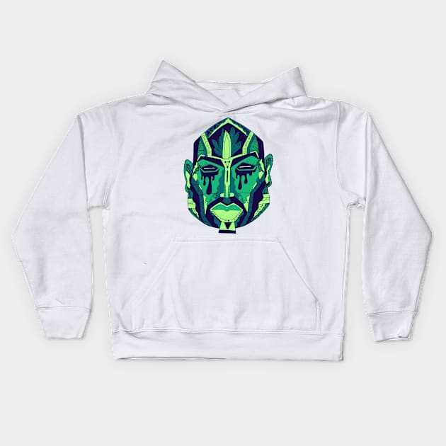 Ngreen African Mask No 9 Kids Hoodie by kenallouis